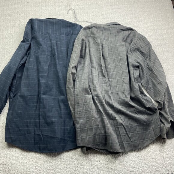 Lot x2 Mountain Ridge Button Up Shirt Mens L Blue & Grey Plaid Long Sleeve - Picture 10 of 10